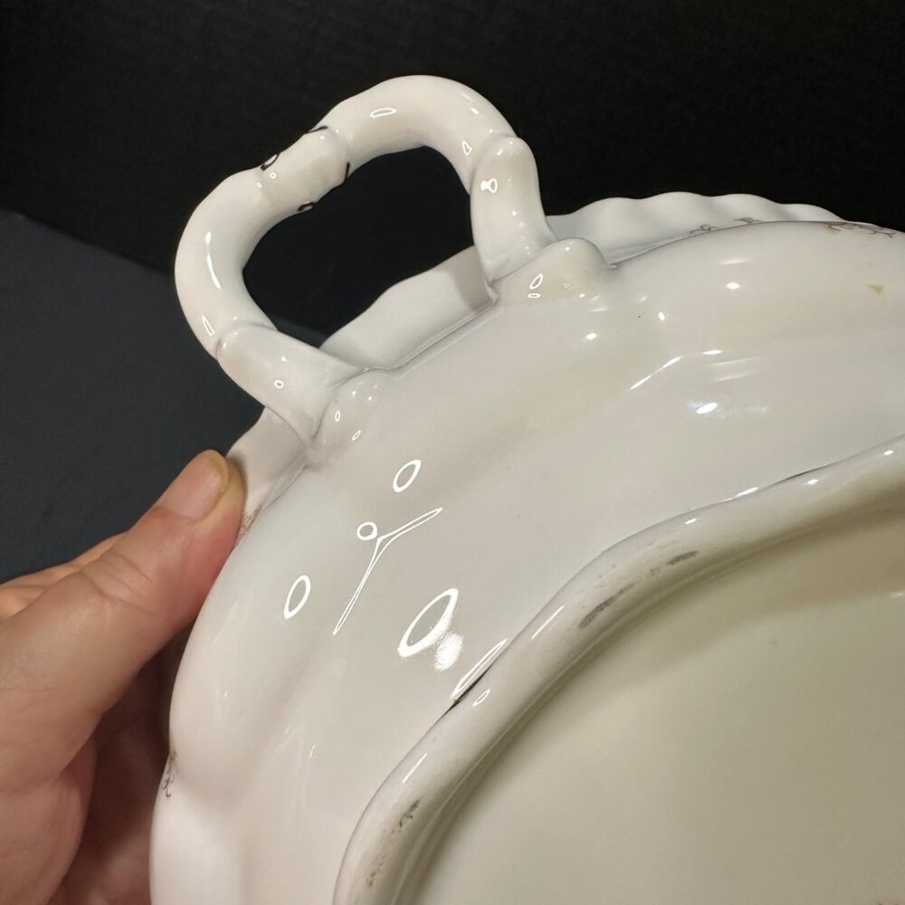 Vintage Royal Albert Lavender Rose Bone China Tureen w/ Lid 1961 Stamp Farmhouse - Picture 12 of 13